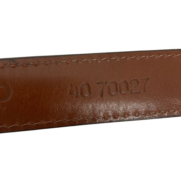 Dooney & Bourke Textured Brown Leather Belt Mens 40 Brass Buckle Made In USA - Picture 6 of 11